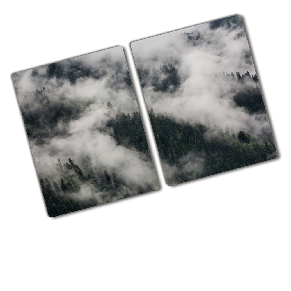 Chopping board Fog over the forest