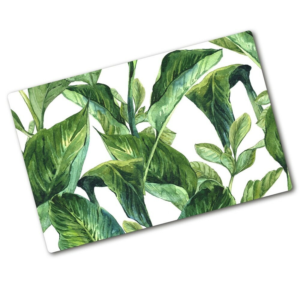 Chopping board glass Leaves