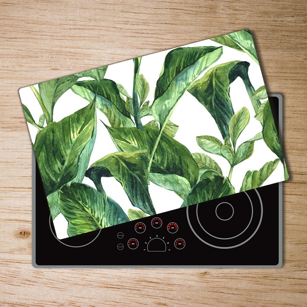 Chopping board glass Leaves