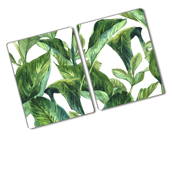 Chopping board glass Leaves