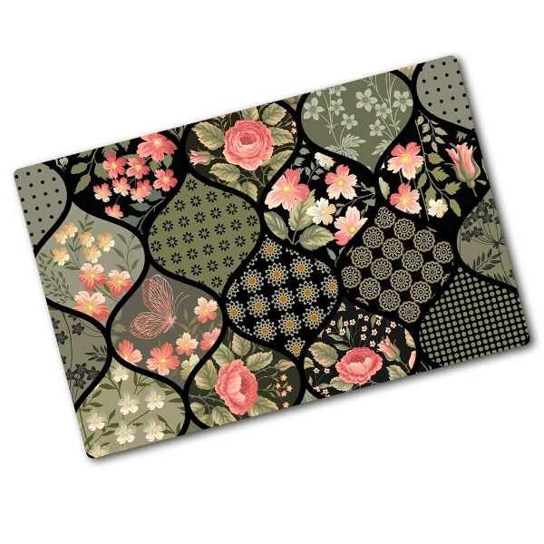 Chopping board glass Floral pattern