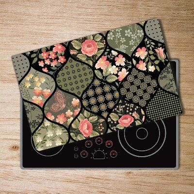 Chopping board glass Floral pattern