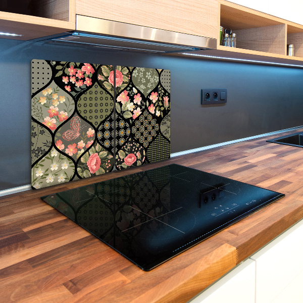 Chopping board glass Floral pattern