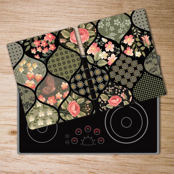 Chopping board glass Floral pattern