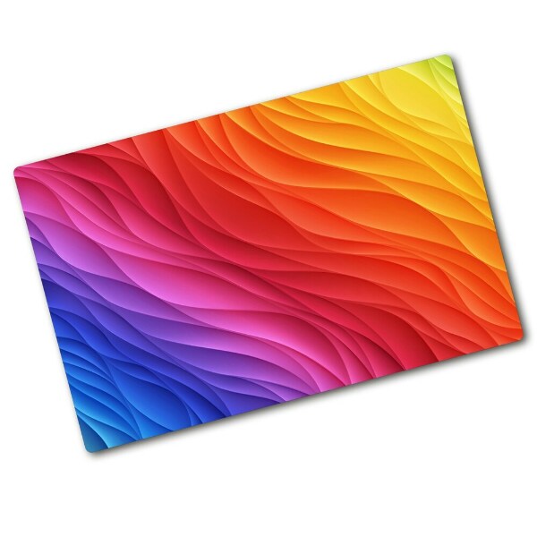 Glass chopping board Colorful waves