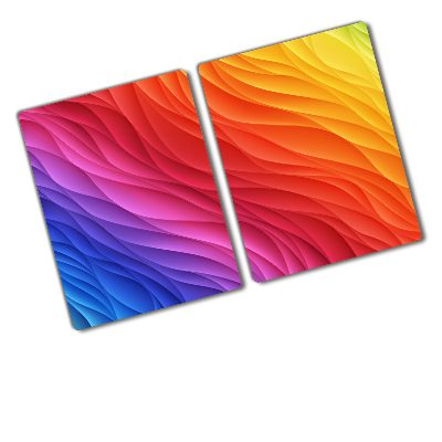 Glass chopping board Colorful waves