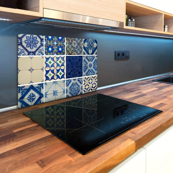 Glass chopping board Portuguese tiles