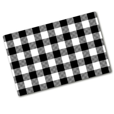 Chopping board glass Black and white grille