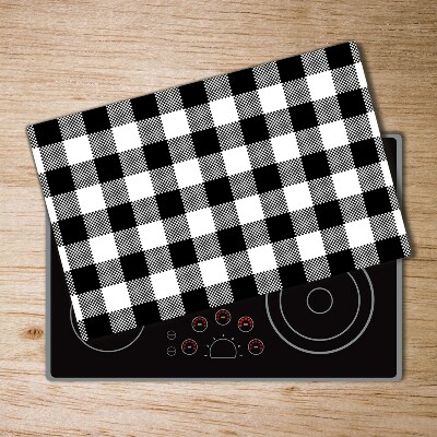 Chopping board glass Black and white grille