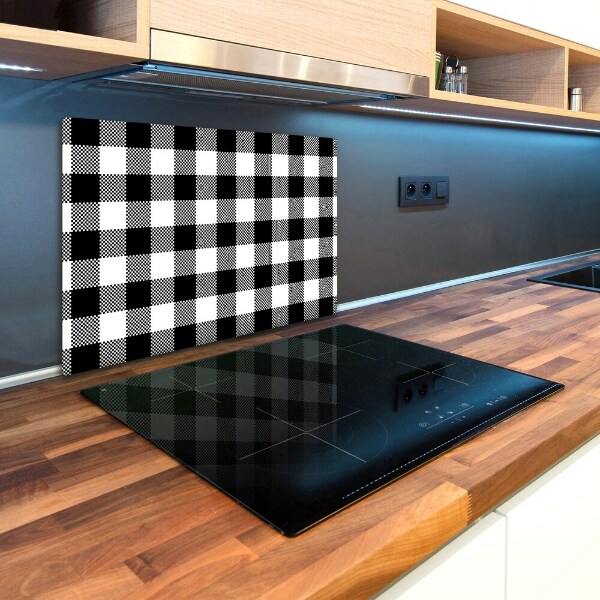 Chopping board glass Black and white grille