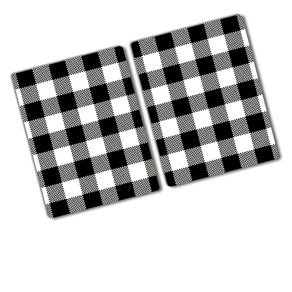 Chopping board glass Black and white grille