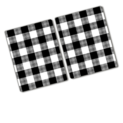 Chopping board glass Black and white grille