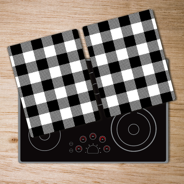 Chopping board glass Black and white grille