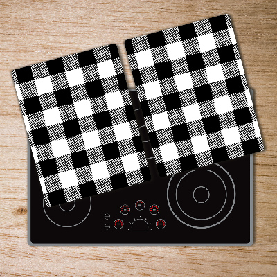 Chopping board glass Black and white grille