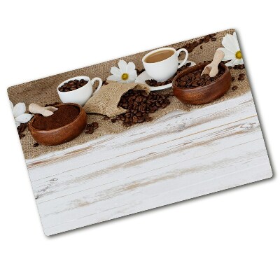 Chopping board glass Cup of coffee