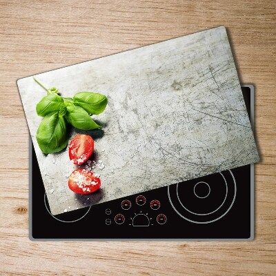 Cutting board Tomatoes and basil