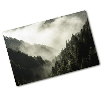 Chopping board Fog over the forest