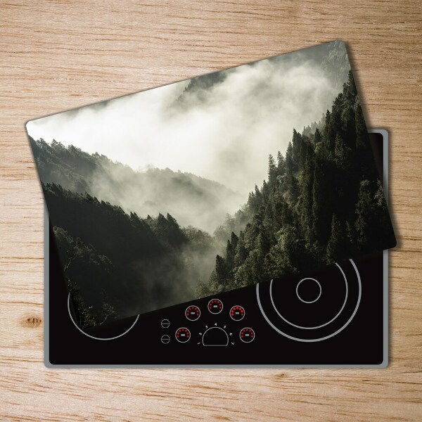 Chopping board Fog over the forest