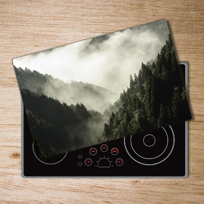 Chopping board Fog over the forest