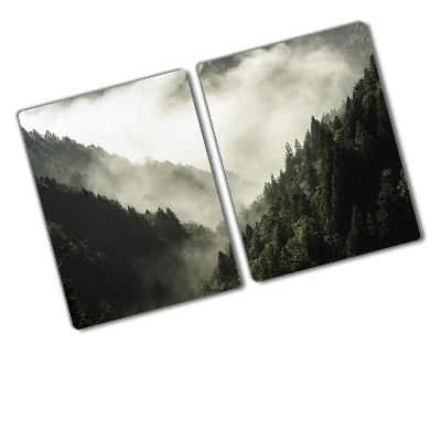 Chopping board Fog over the forest