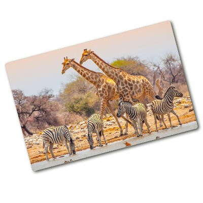 Cutting board Giraffes and zebra