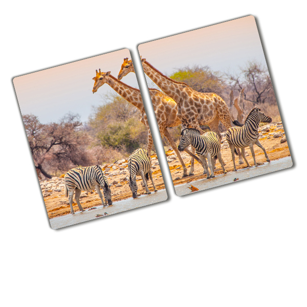 Cutting board Giraffes and zebra