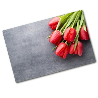 Cutting board Red tulips