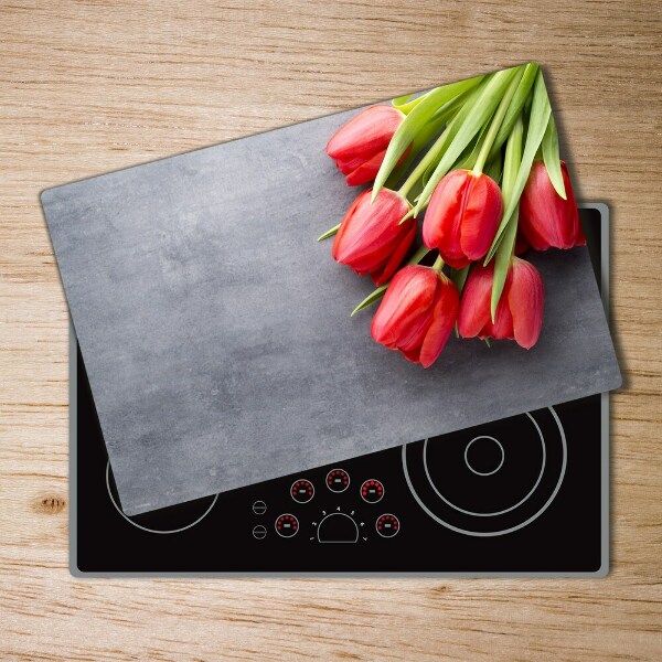 Cutting board Red tulips