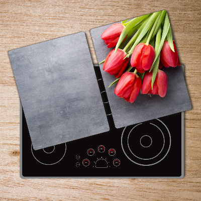 Cutting board Red tulips