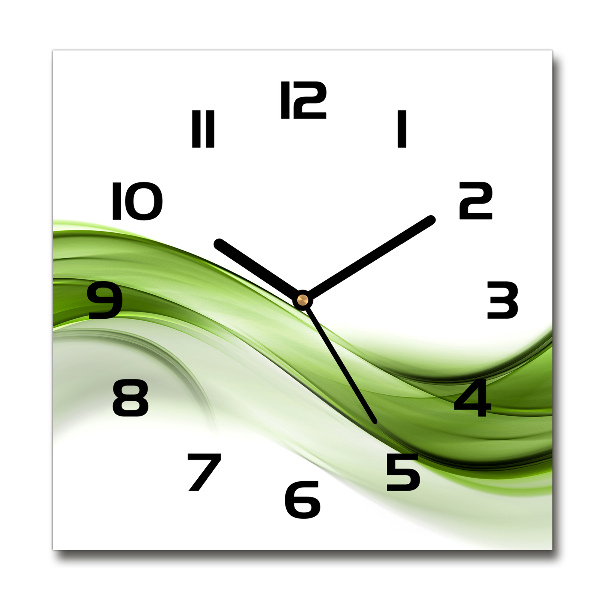 Square wall clock Green wave