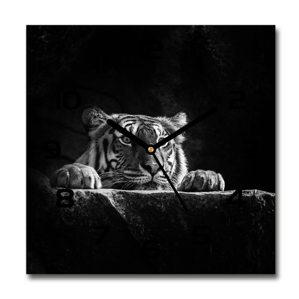 Square wall clock Tiger