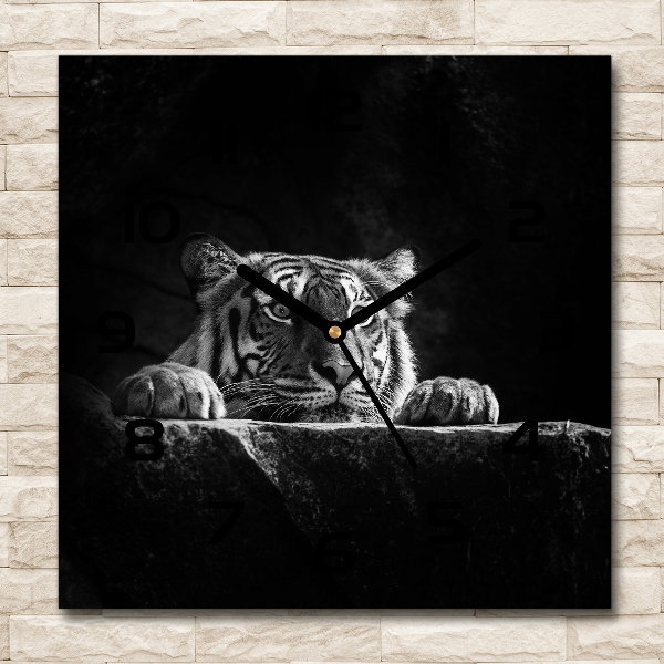 Square wall clock Tiger