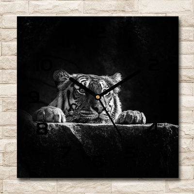 Square wall clock Tiger