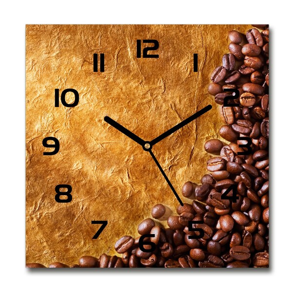 Square kitchen clock Coffee beans