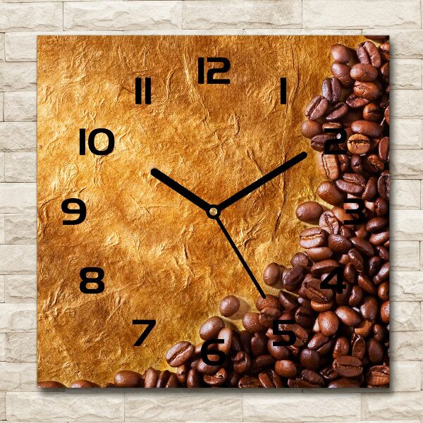 Square kitchen clock Coffee beans