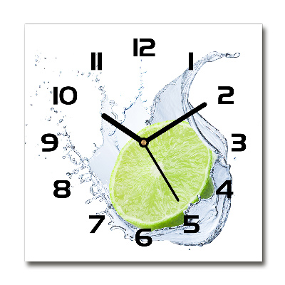 Square kitchen clock Lime