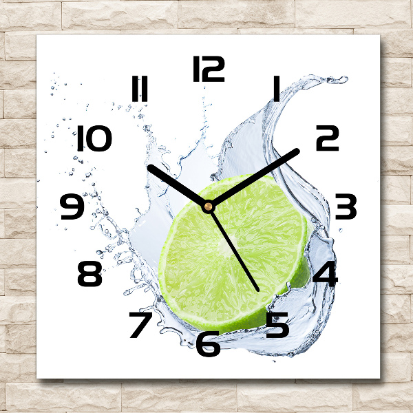 Square kitchen clock Lime