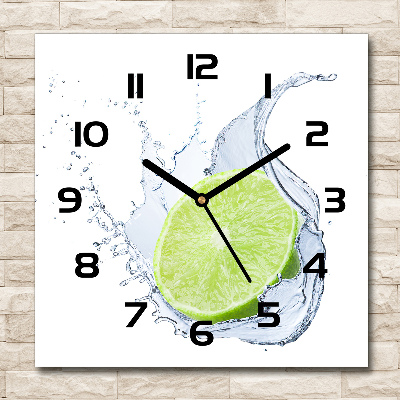 Square kitchen clock Lime