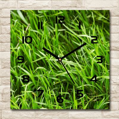 Square kitchen clock Grass