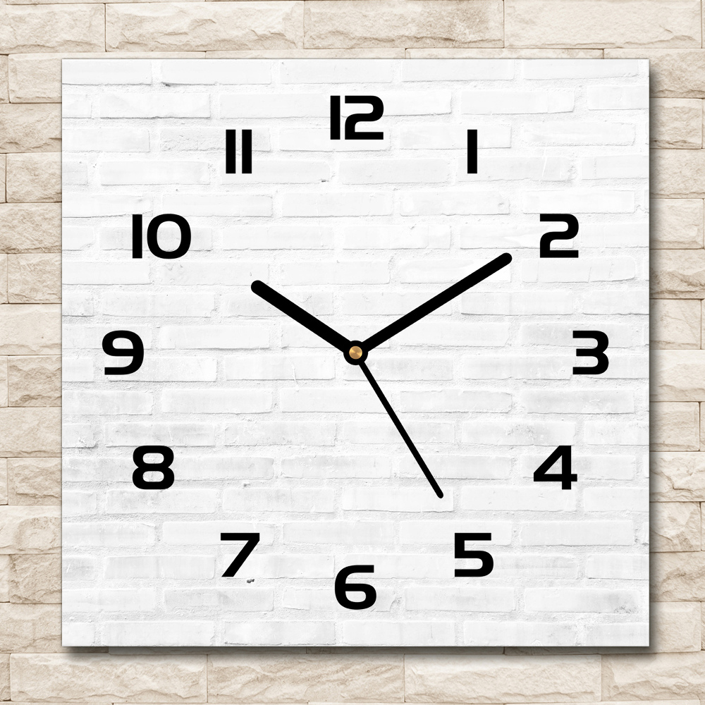 Square kitchen clock Brick wall