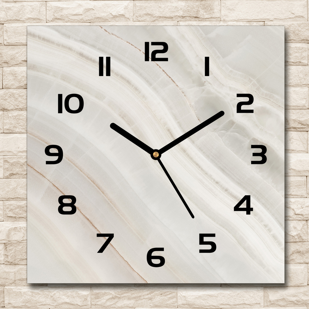 Square wall clock Marble texture