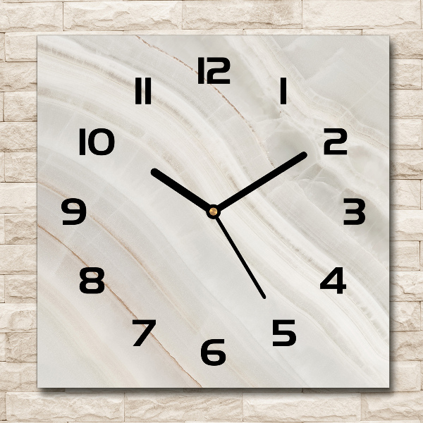 Square wall clock Marble texture