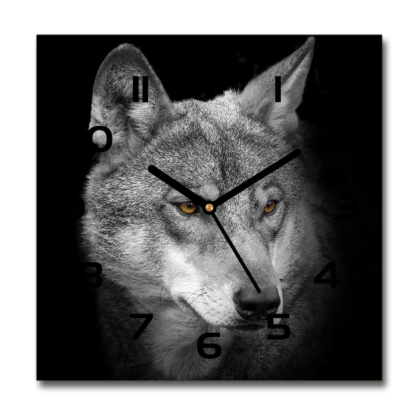 Square wall clock Wolf