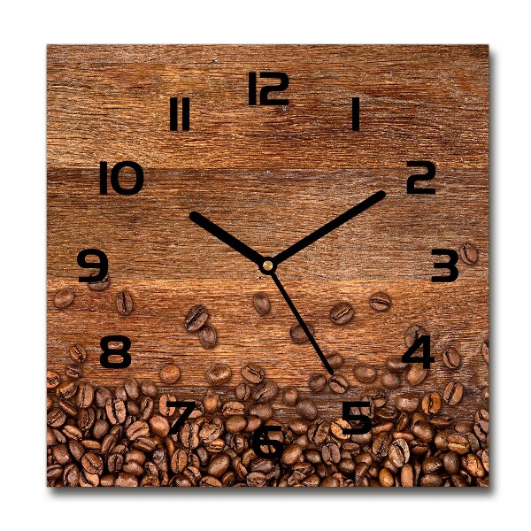 Square kitchen clock Coffee beans