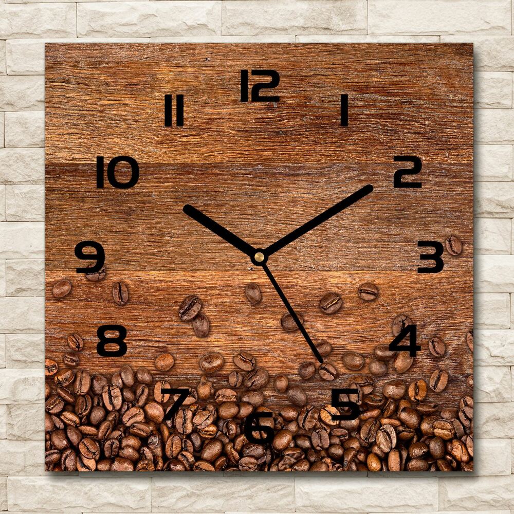 Square kitchen clock Coffee beans