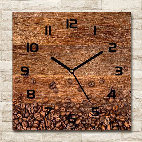 Square kitchen clock Coffee beans