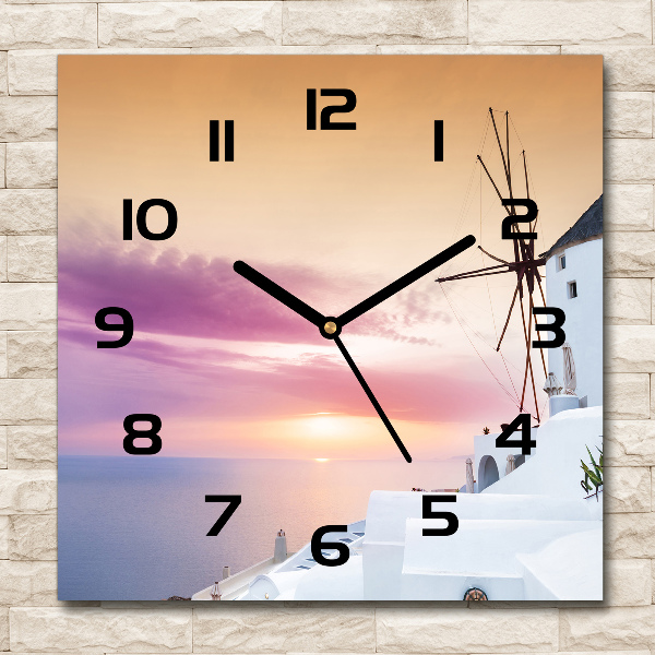 Square wall clock Santorini Greece