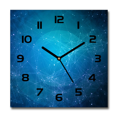 Square glass wall clock Constellation