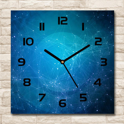 Square glass wall clock Constellation