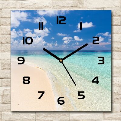 Square kitchen clock Beach in the Maldives